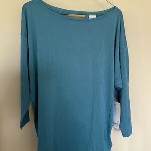 Athleta Brand New Size Small Blue Long Sleeve Key Hole Top